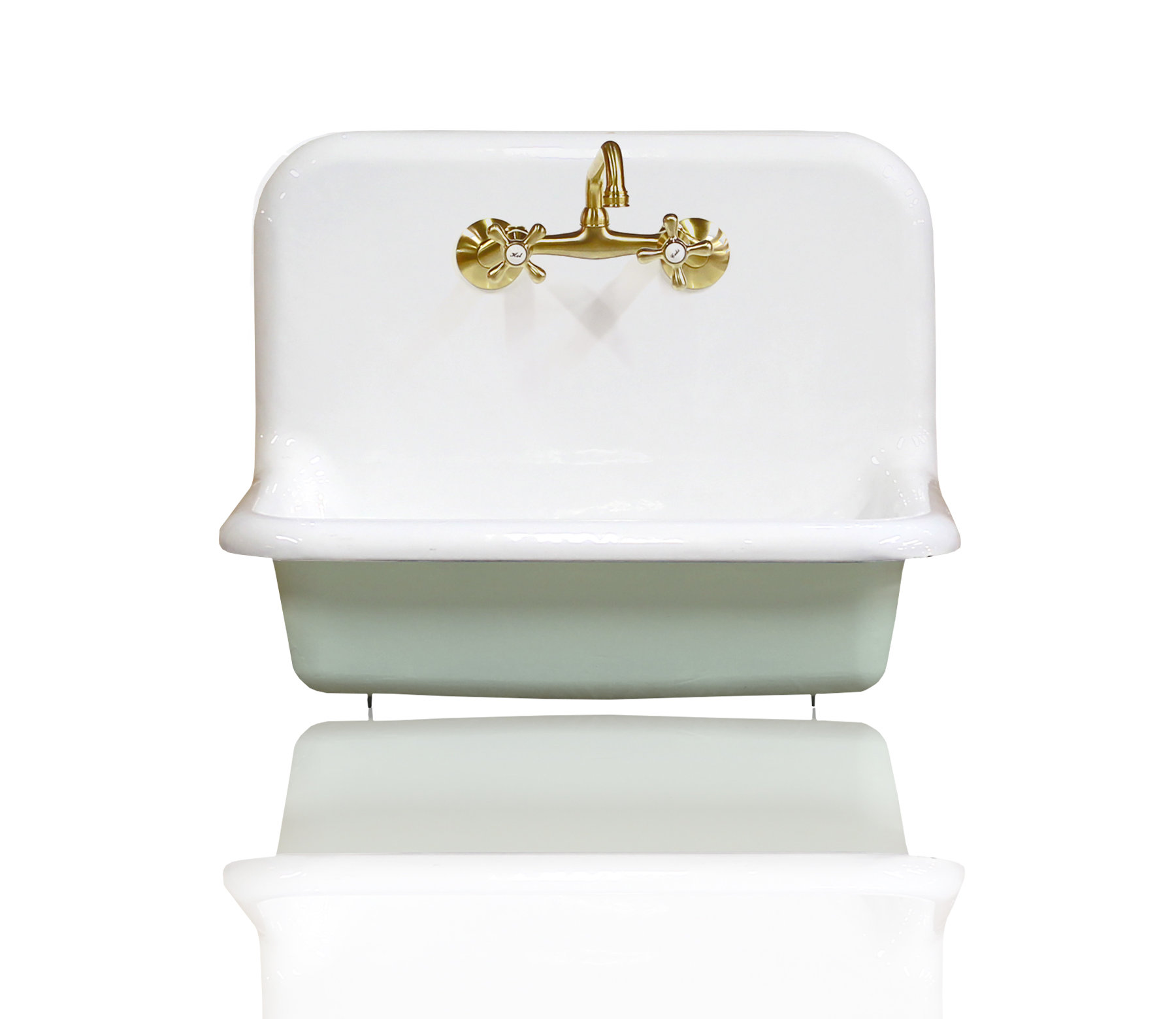 Gracie Oaks Mcgrane High Back Farm Metal 24" Wall Mount Bathroom Sink